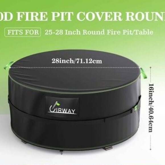 Fire Pit Cover 28 Inch Round Black - Picture 1 of 5